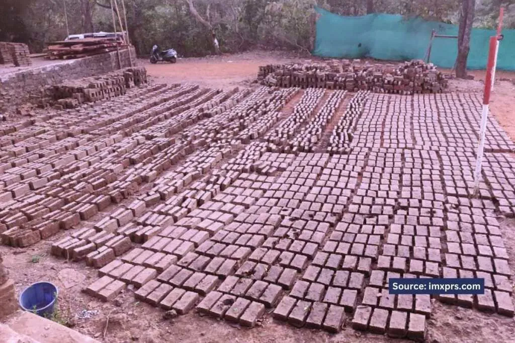Eco-friendly sun-dried mud bricks