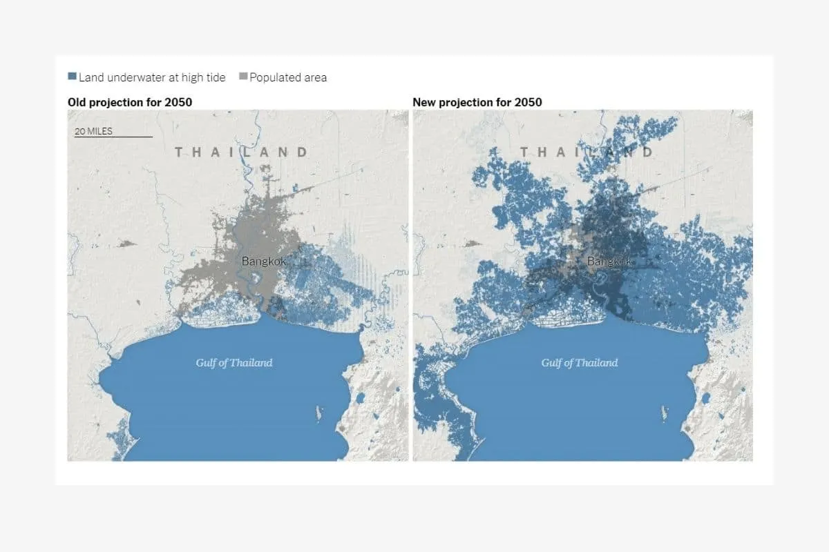 thailand rising sea level map