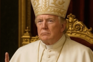 Outlash on White House sharing picture of Trump in Pope attire
