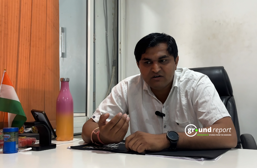 Balkrishna Patidar Reflects on His Journey at His Office in Khargone | Photo by Shishir Agarwal