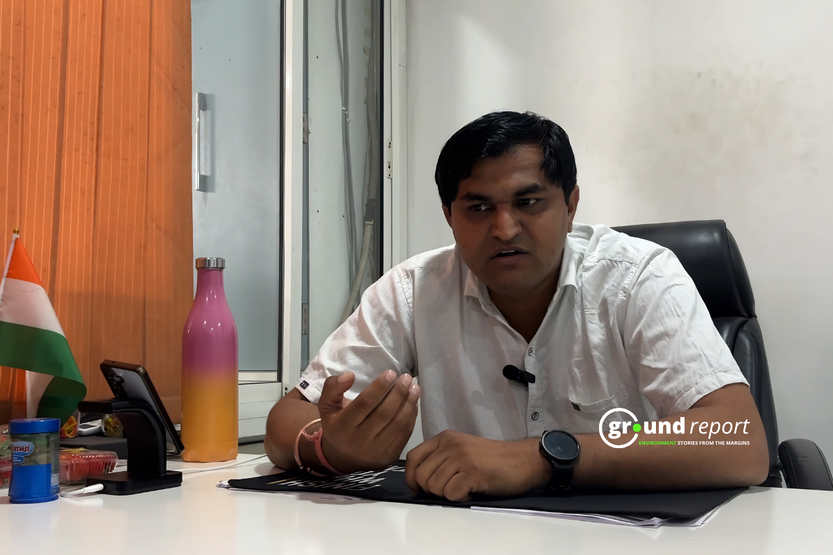 Balkrishna Patidar Reflects on His Journey at His Office in Khargone | Photo by Shishir Agarwal