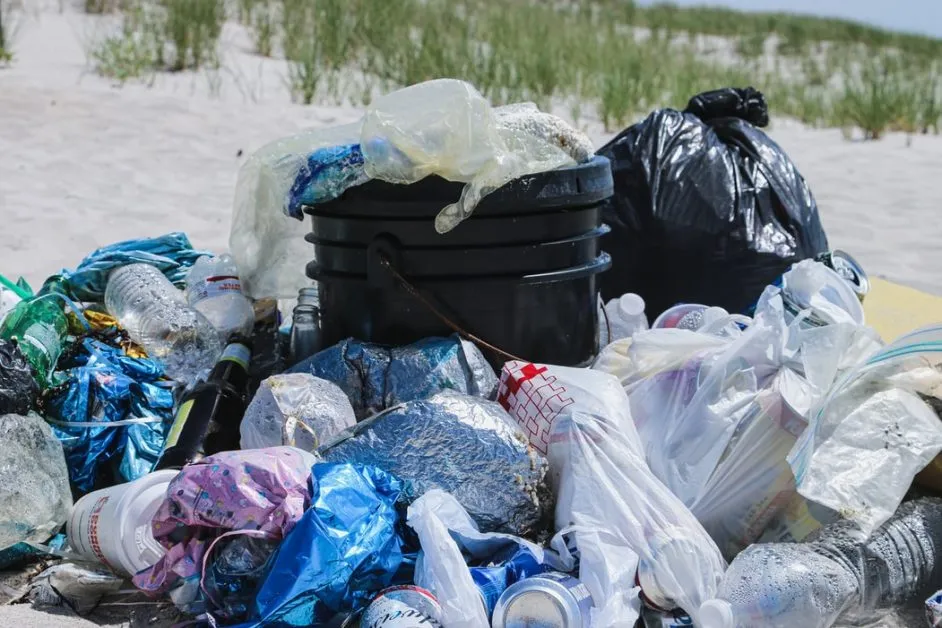 A pile of plastic collected along a small stretch of beach on Long Island, NY. This beach didn't have garbage receptacles, so visitors frequently dump their trash behind with no regards for the local wildlife. If you visit a beach like this, make sure you pack out what you brought in! And use less plastic in the first place. Follow on Instagram @wildlife_by_yuri, and find more free plastic pollution photos at: https://www.wildlifebyyuri.com/free-ocean-photography
