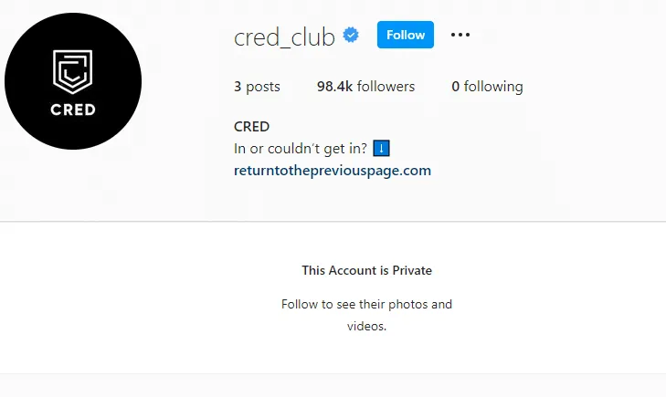Why CRED making their Instagram private?