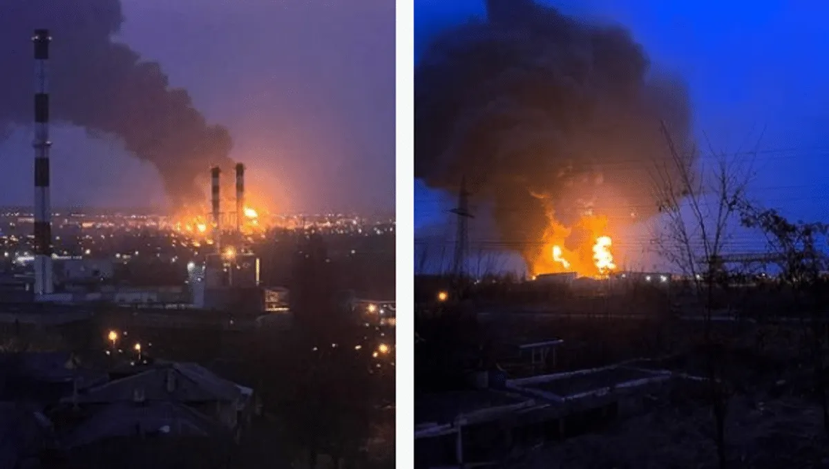 Video: 'Ukrainian airstrike' Fire at oil depot in Russia