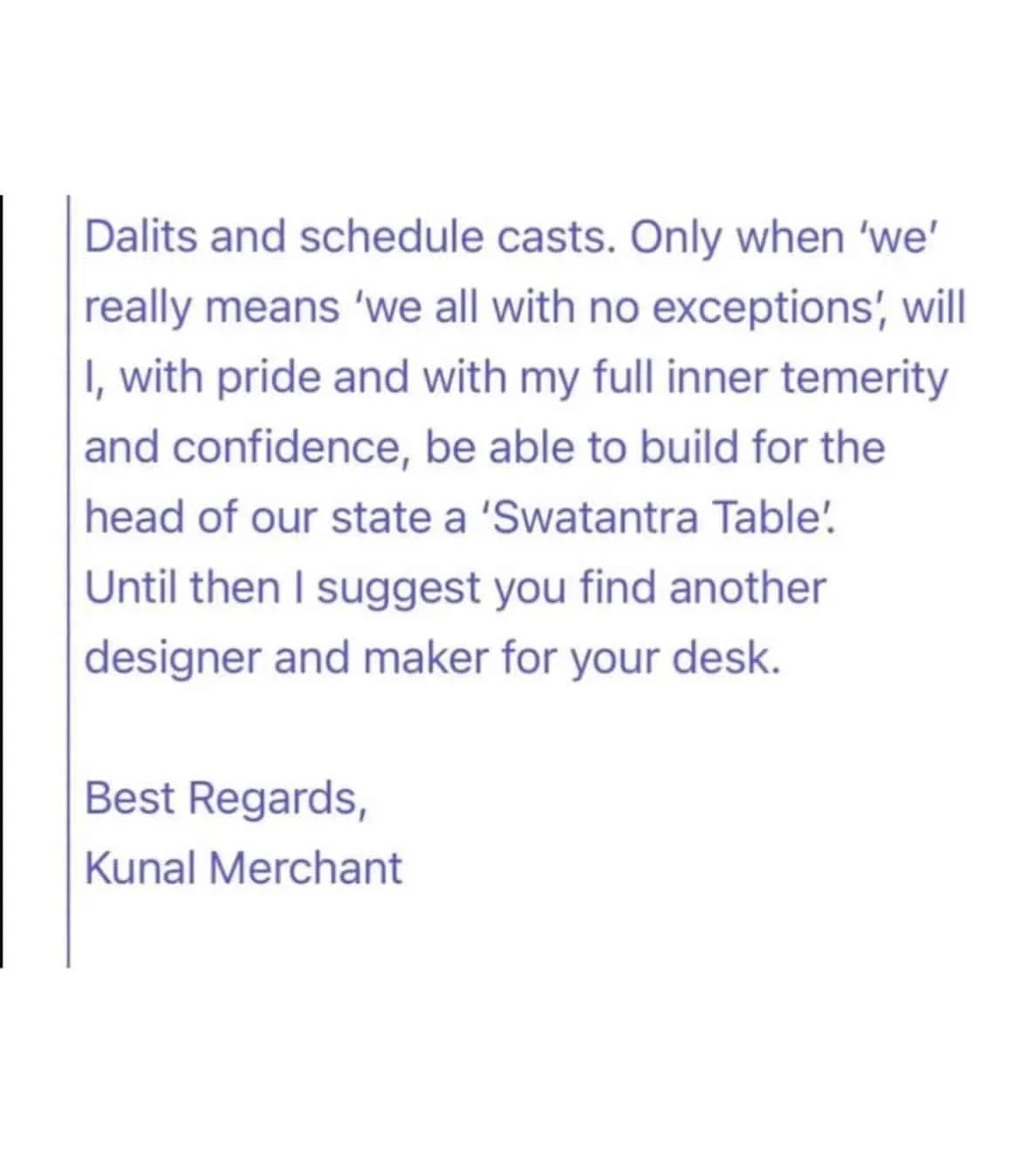 Kunal Merchant Reply to PM Modi