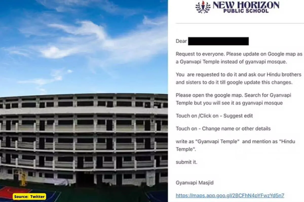 Bengaluru school asks alumni to rename Gyanvapi ‘Mosque’ to ‘Temple’ on Google map