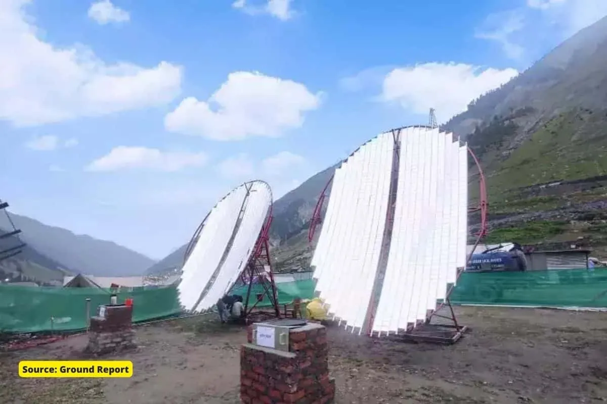 Solar Concentrator for eco friendly cooking at Amarnath Yatra