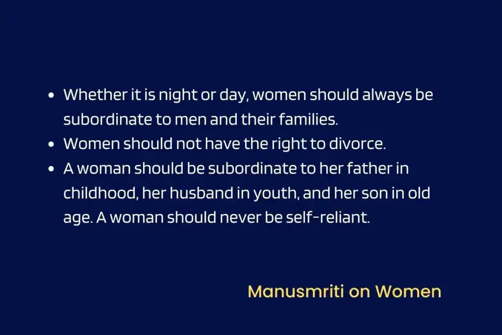 Manusmriti on women
