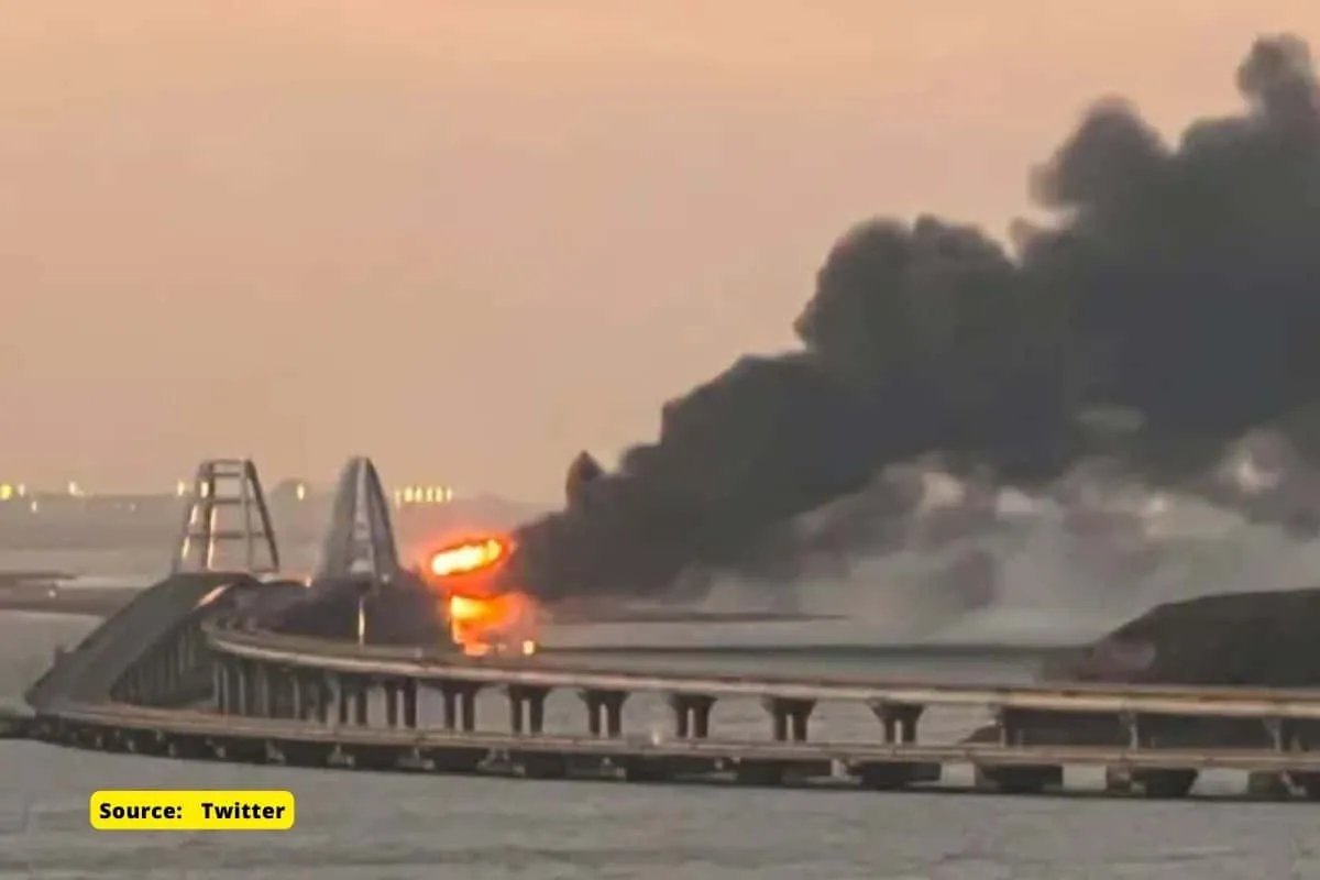 Crimean Bridge linking Crimea to Russia hit by huge explosion