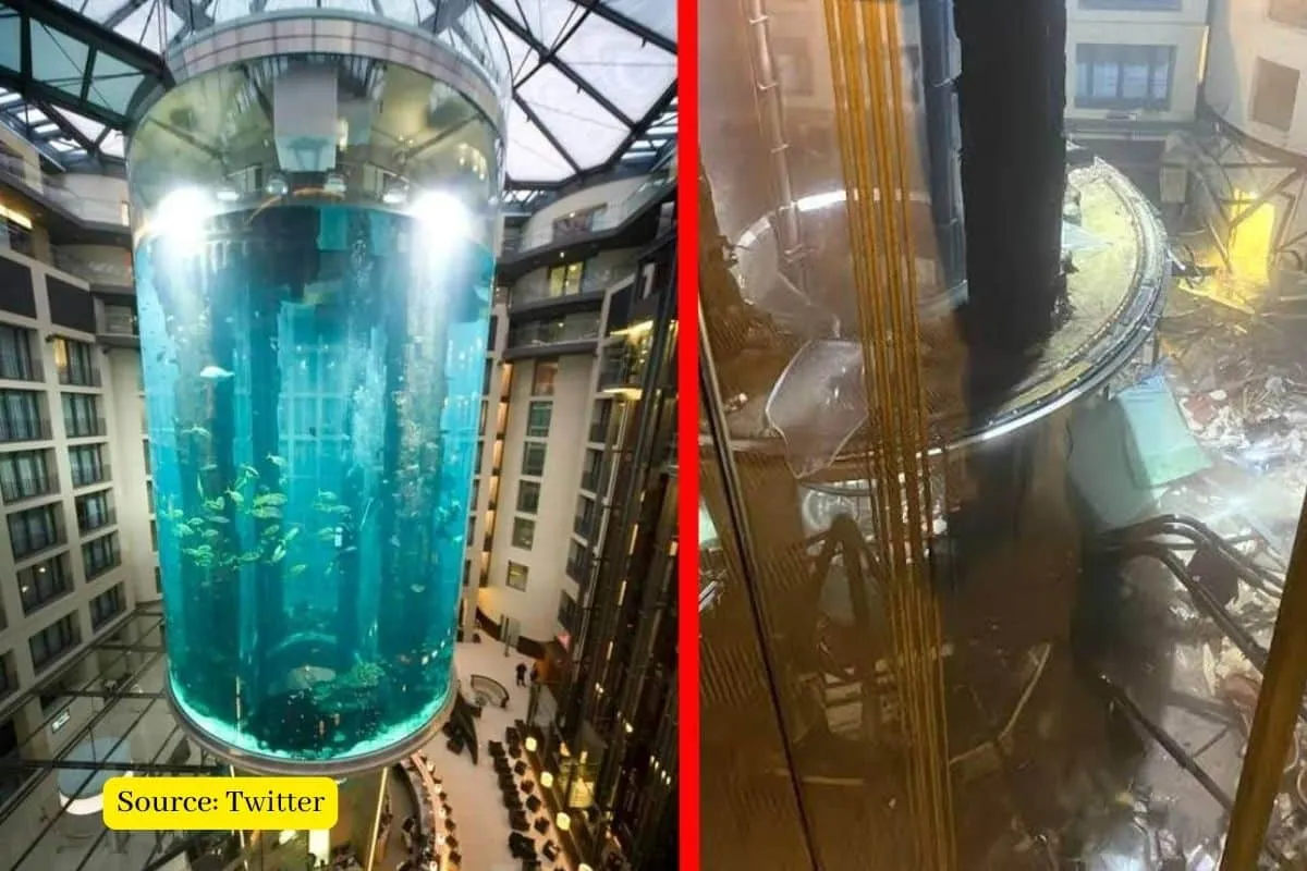 Berlin: How world's largest cylindrical aquarium burst?