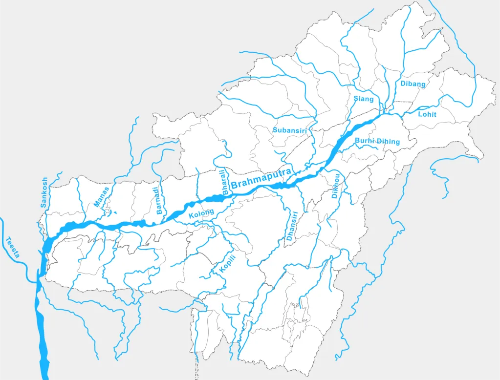 River map of the Brahmaputra River