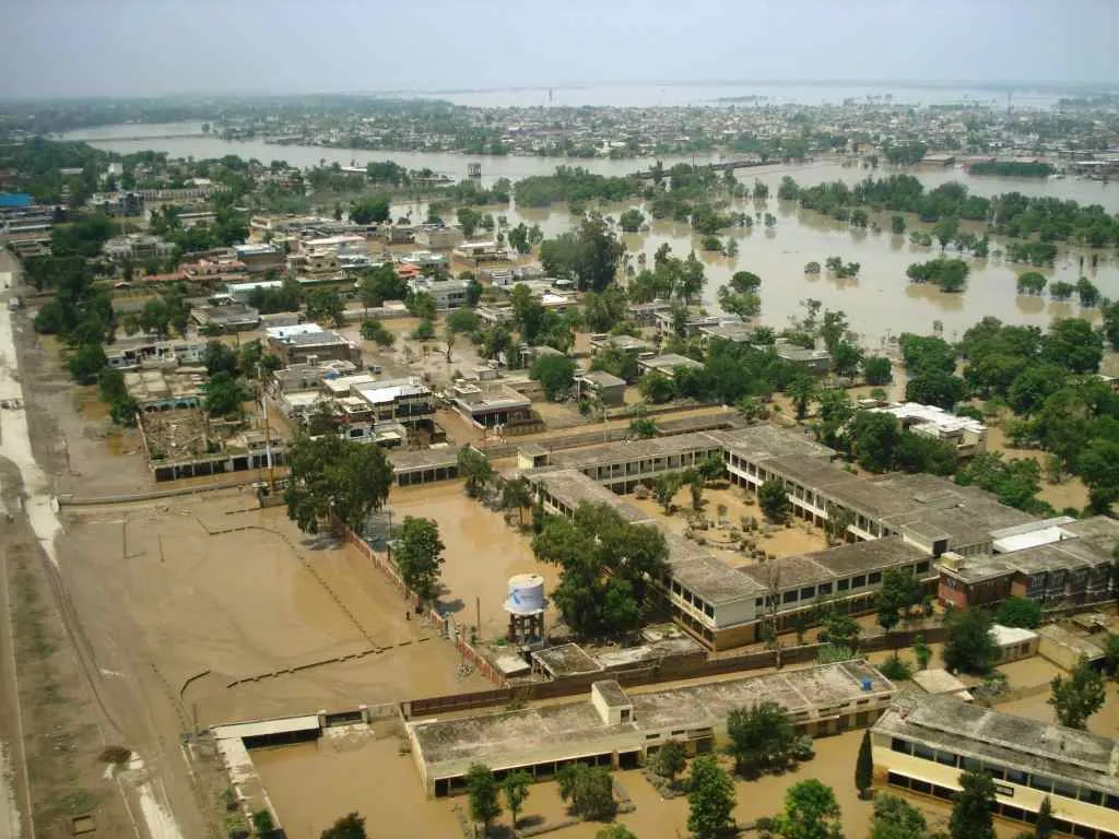 Aerial view of flooding in Pakistan