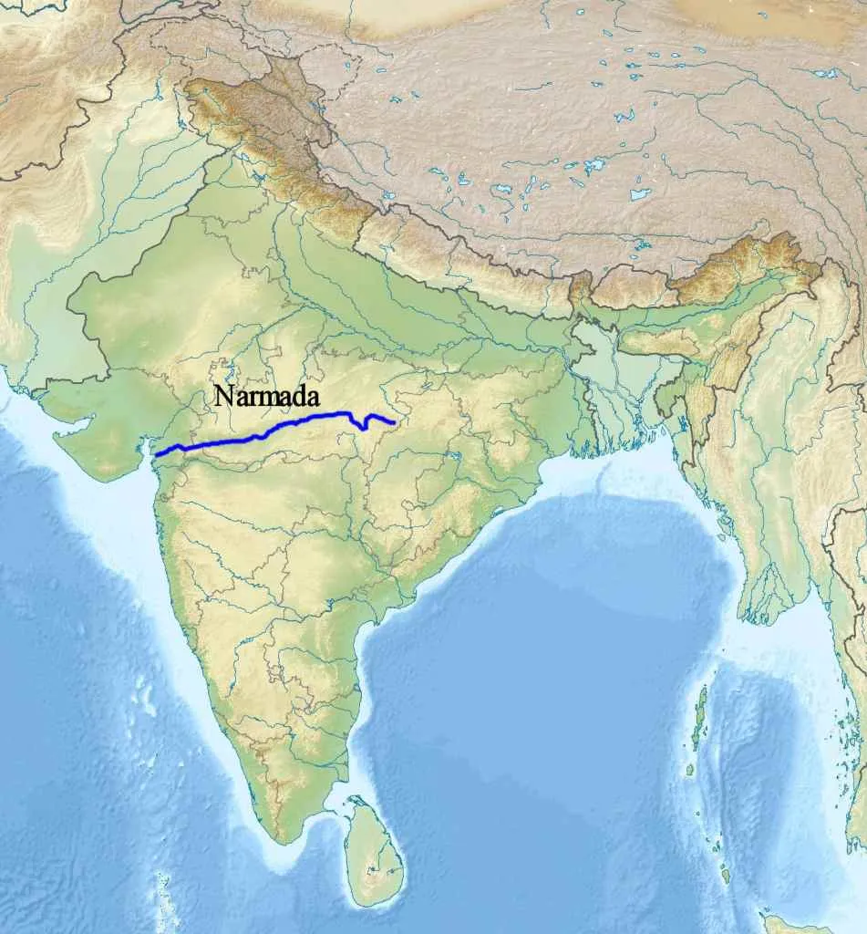 Narmada River Map |